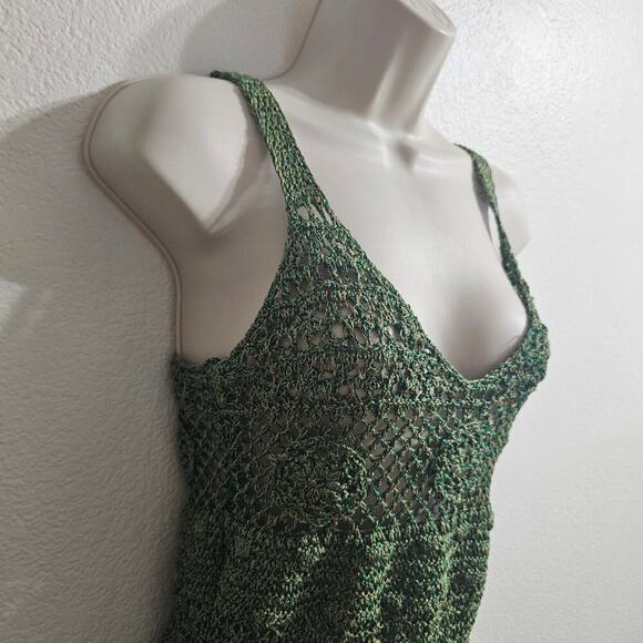 ZARA Crochet Peplum Tank Green Size S NWT - Picture 4 of 9